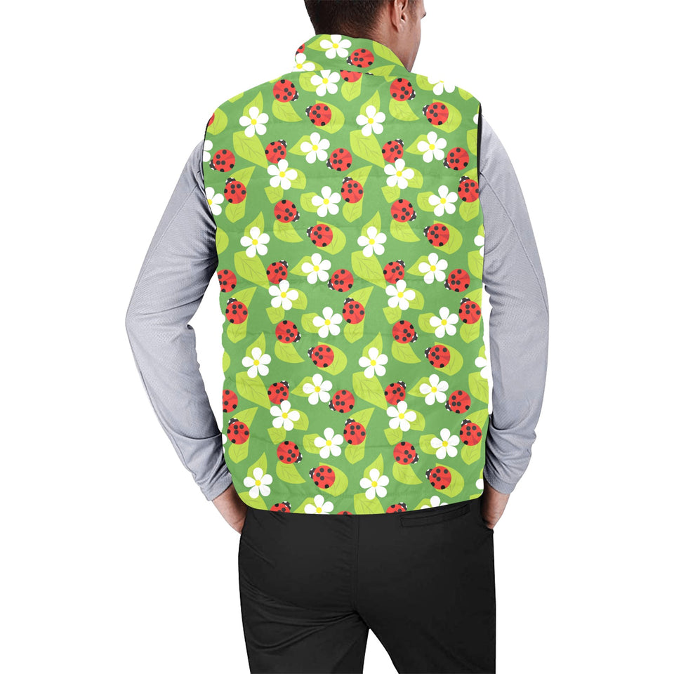 Ladybug Pattern Print Design 01 Men's Padded Vest
