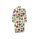 Dice Pattern Print Design 03 Men's Long Sleeve Belted Night Robe