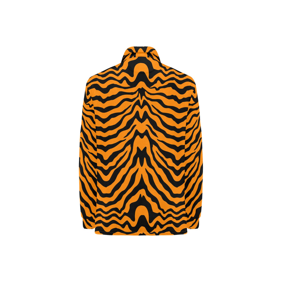 Bengal tigers skin print pattern Women's Long Sleeve Polo Shirt