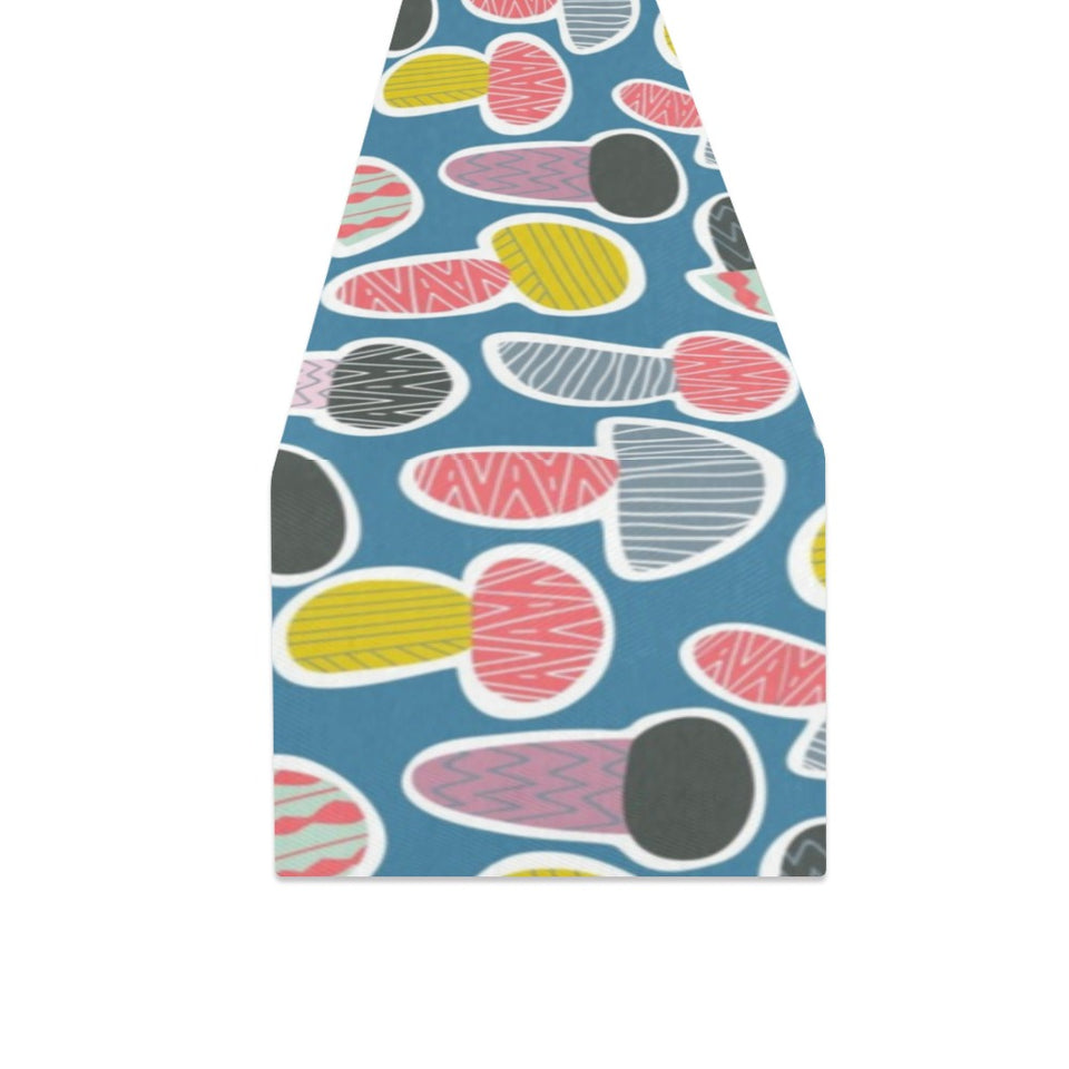 Colorful mushroom design pattern Table Runner