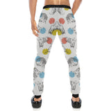Siberian husky and colorful circle pattern Unisex Casual Sweatpants