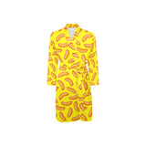 Sausage Pattern Print Design 01 Men's Long Sleeve Belted Night Robe