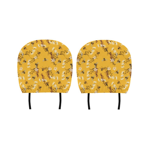 Bee flower pattern Car Headrest Cover