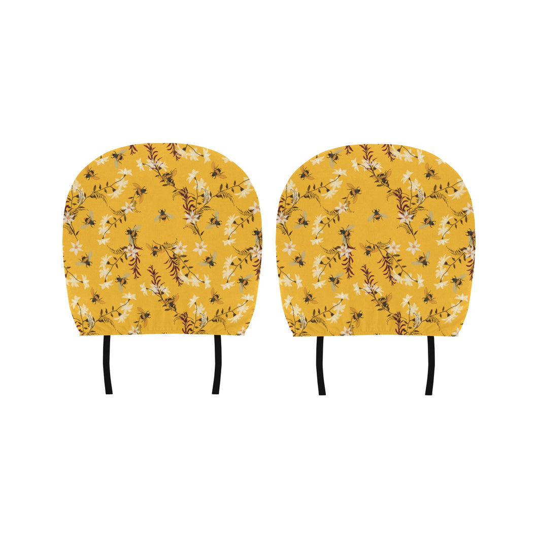 Bee flower pattern Car Headrest Cover
