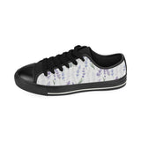 Hand painting Watercolor Lavender Men's Low Top Canvas Shoes Black