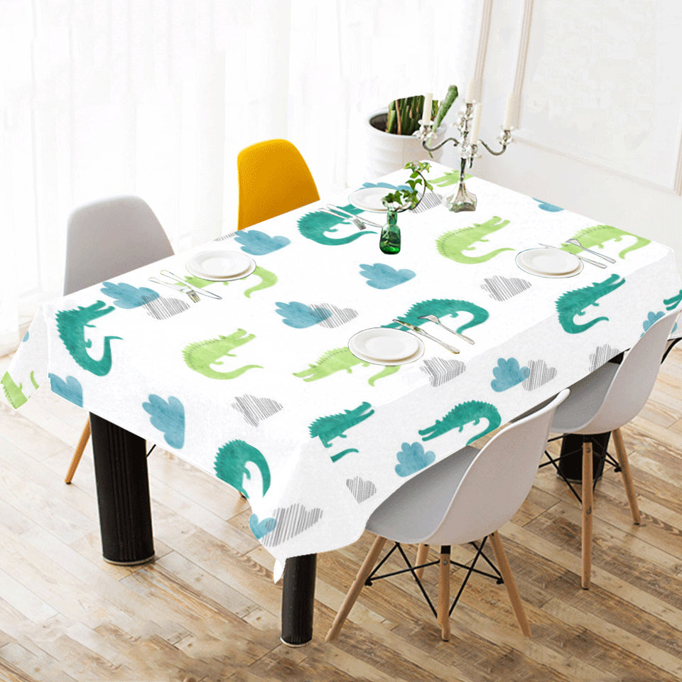 watercolor crocodile pattern Tablecloth