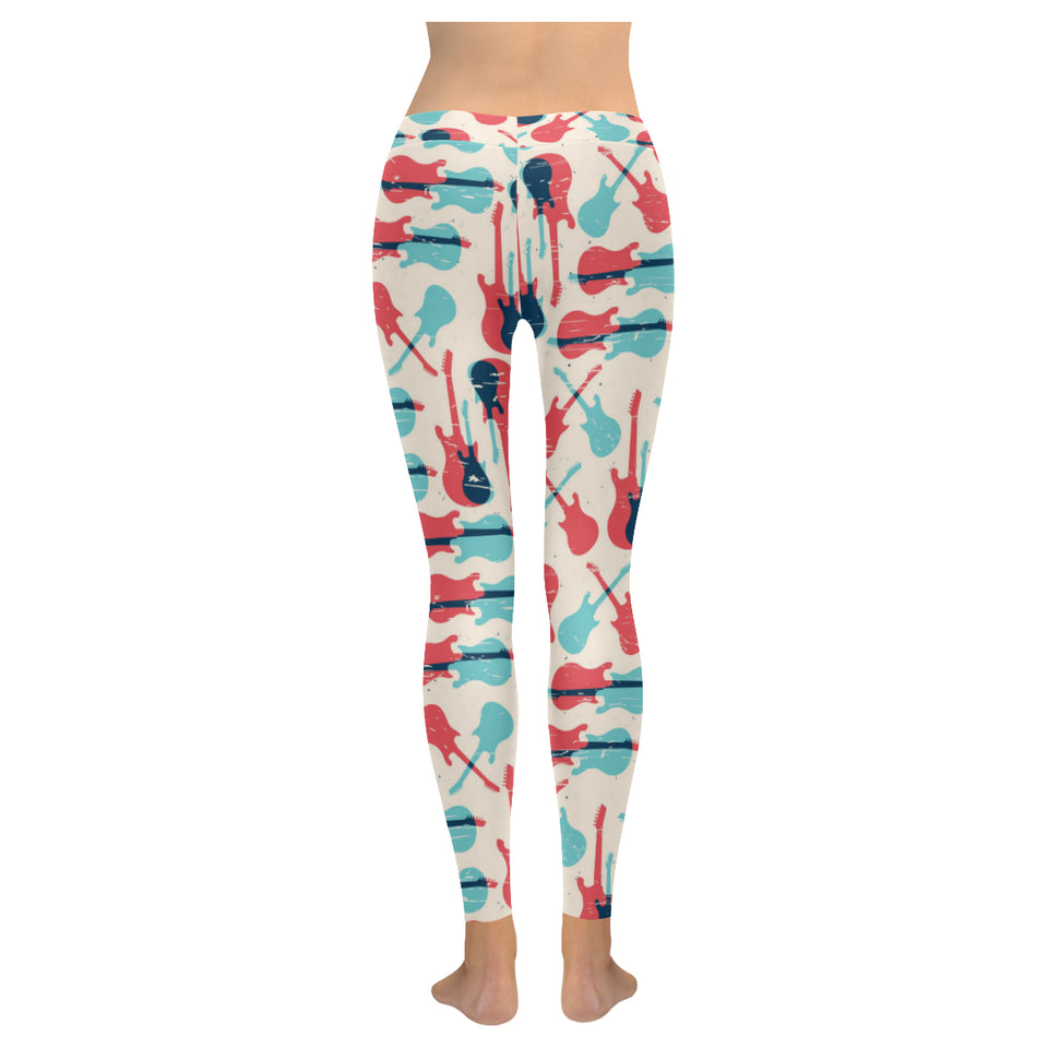 Red Blue guitar pattern Women's Legging Fulfilled In US