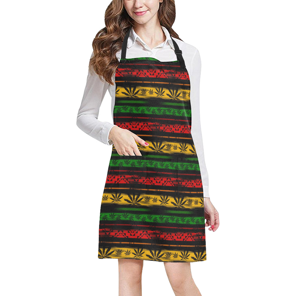 Canabis Marijuana Weed Pattern Print Design 04 All Over Print Adjustable Apron