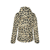 Leopard print design pattern Women's Padded Hooded Jacket
