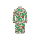 Coconut Pattern Print Design 01 Men's Long Sleeve Belted Night Robe