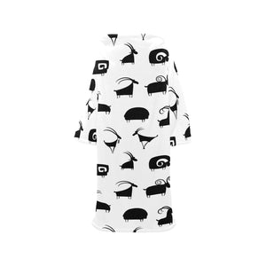 Goat ram pattern Blanket Robe with Sleeves