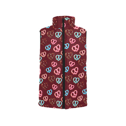 Pretzels Pattern Print Design 05 Men's Padded Vest