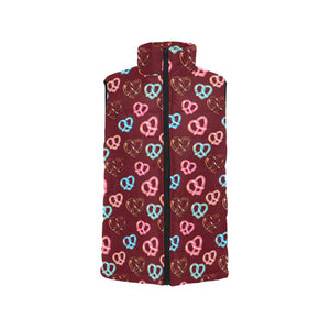 Pretzels Pattern Print Design 05 Men's Padded Vest