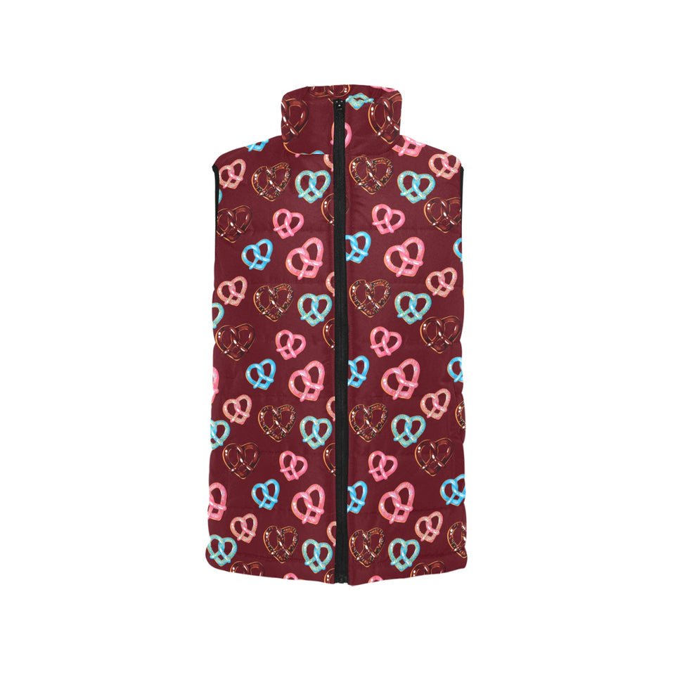 Pretzels Pattern Print Design 05 Men's Padded Vest