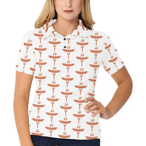 Sausage Pattern Print Design 05 Women's All Over Print Polo Shirt