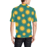 Sun green background Men's All Over Print Polo Shirt