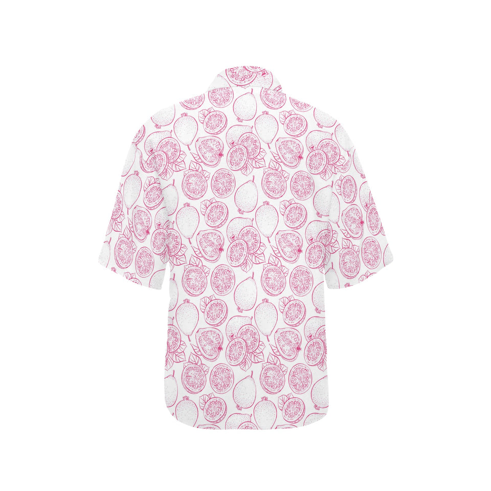 Sketch guava pattern Women's All Over Print Hawaiian Shirt