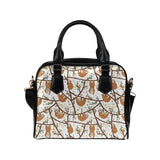 Sloths hanging on the tree pattern Shoulder Handbag