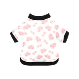 Pink sakura cherry blossom pattern All Over Print Pet Dog Round Neck Fuzzy Shirt