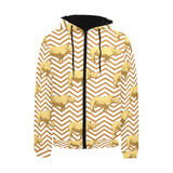 Rhino yellow theme pattern Men's Padded Hooded Jacket