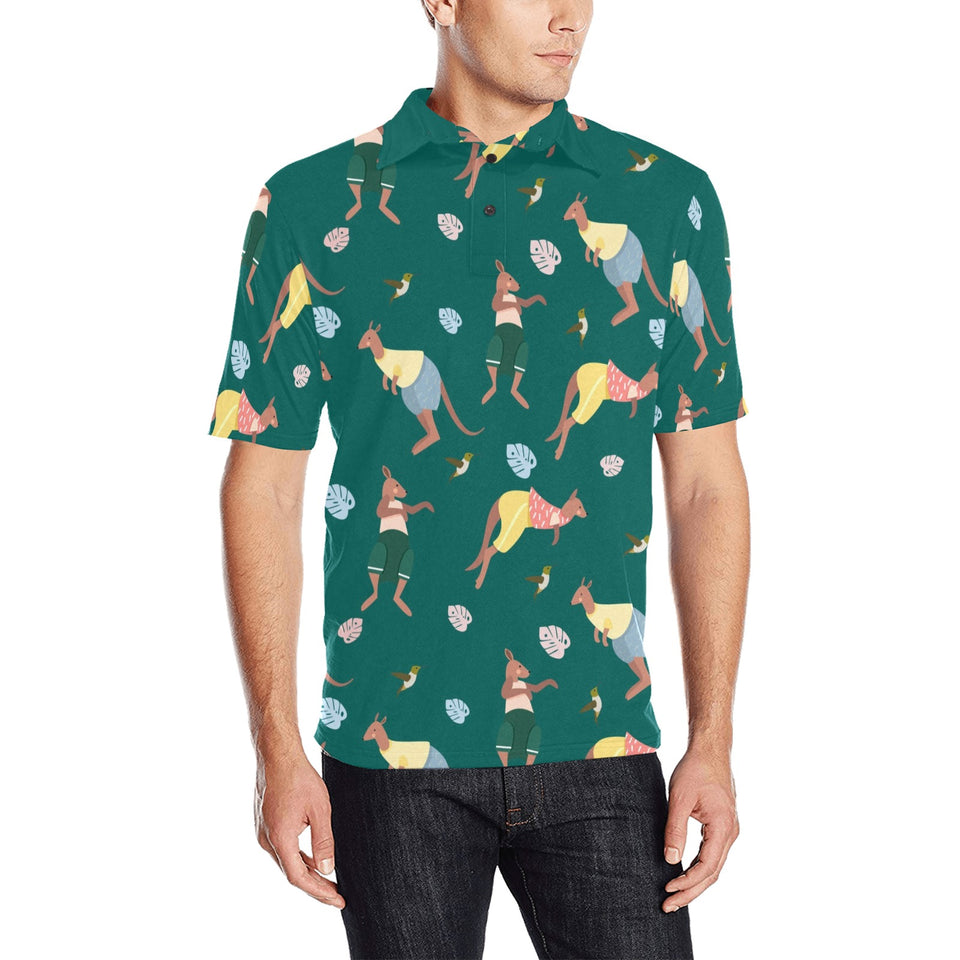 Kangaroo leaves pattern Men's All Over Print Polo Shirt