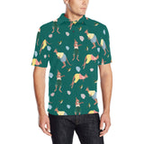 Kangaroo leaves pattern Men's All Over Print Polo Shirt