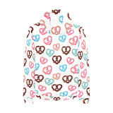 Pretzels Pattern Print Design 04 Men's Padded Hooded Jacket