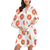 Grapefruit pattern Women's Short Kimono Robe