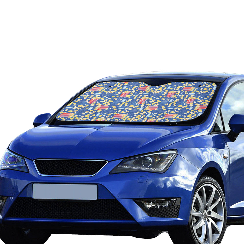 Popcorn Pattern Print Design 01 Car Sun Shade