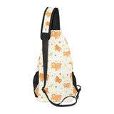 Cute brown pomeranian paw leave bone pattern All Over Print Chest Bag