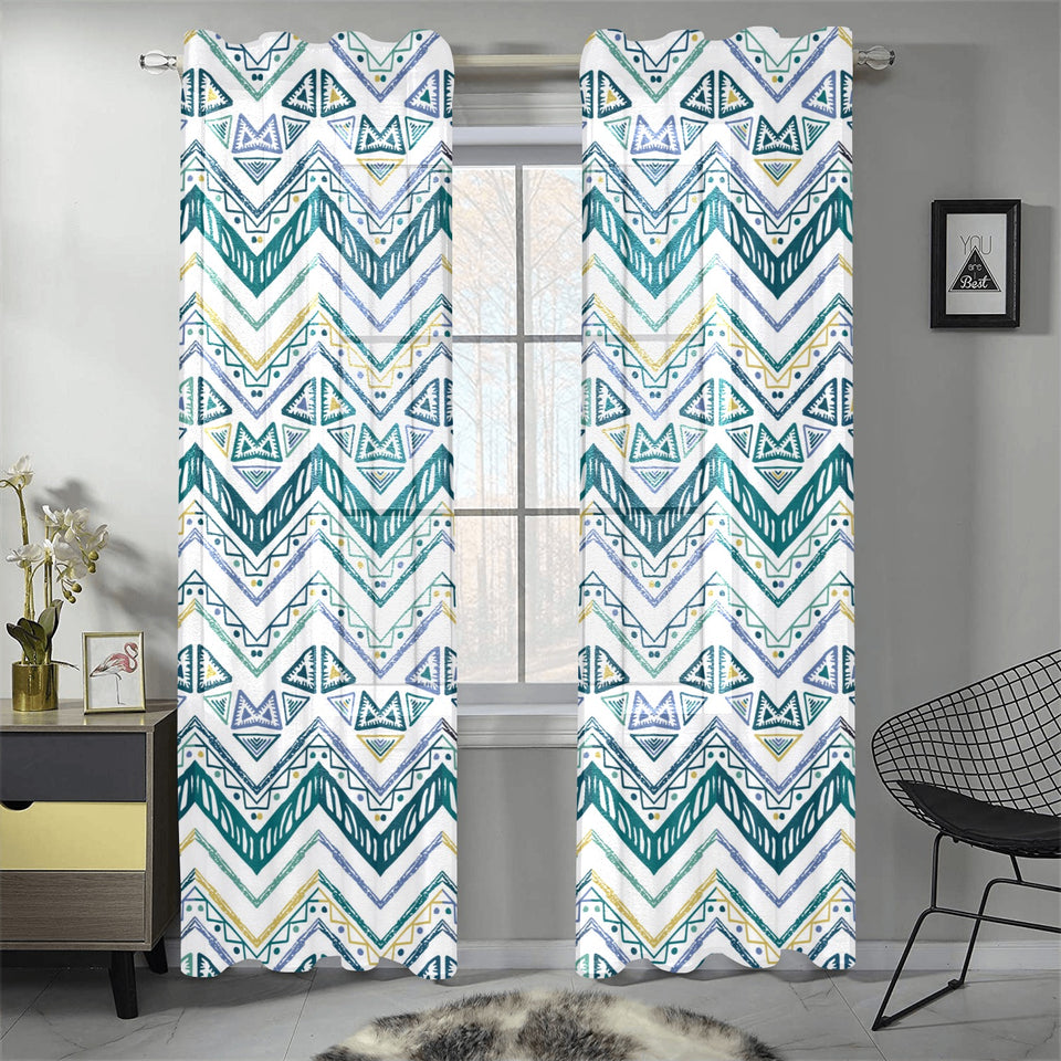 zigzag chevron paint design pattern Gauze Curtain