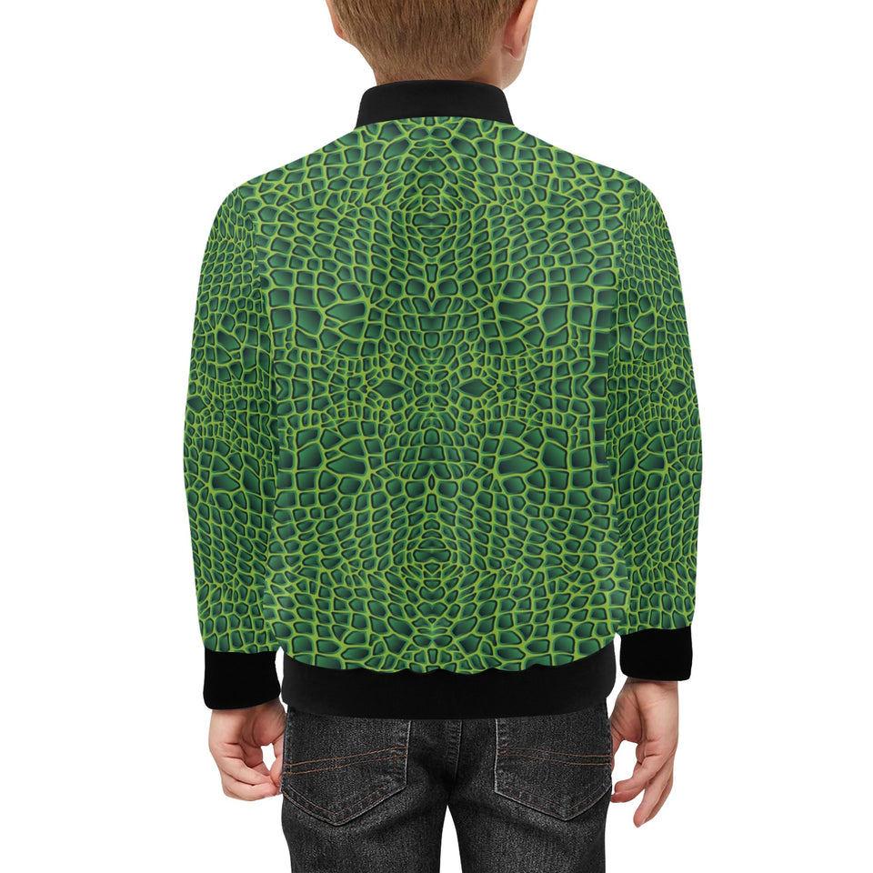Crocodile Skin Printed Kids' Boys' Girls' Bomber Jacket