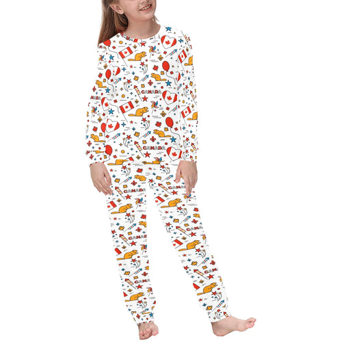 Canada Pattern Print Design 03 Kids' Boys' Girls' All Over Print Pajama Set