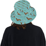 Dachshund decorative background Unisex Bucket Hat