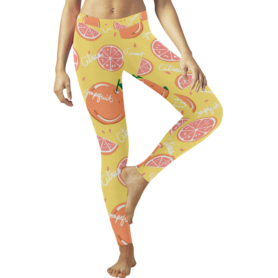 Grapefruit yellow background Women's Legging Fulfilled In US