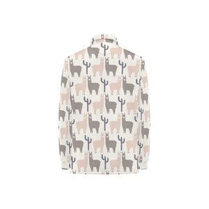 Llama Alpaca pattern Women's Long Sleeve Polo Shirt