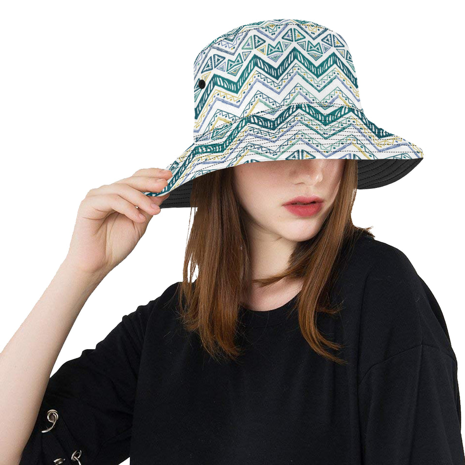 zigzag  chevron paint design pattern Unisex Bucket Hat