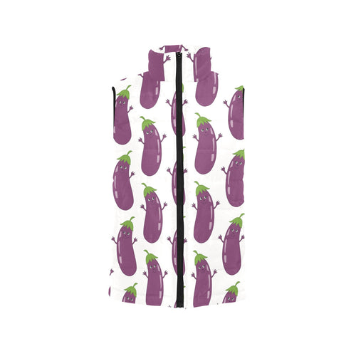 Eggplant Pattern Print Design 01 Men's Padded Vest
