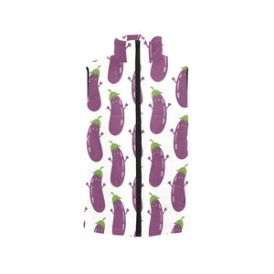 Eggplant Pattern Print Design 01 Men's Padded Vest