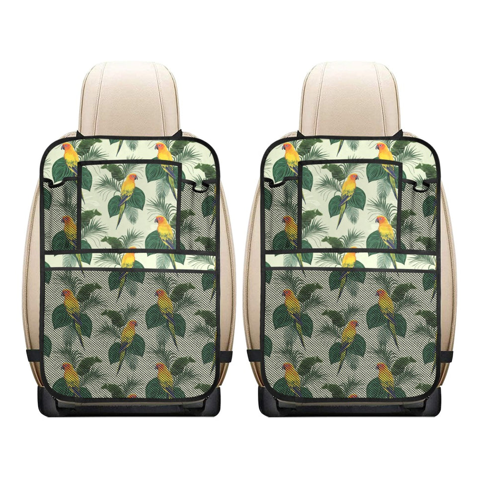Beautiful parrot palm leaves pattern Car Seat Back Organizer