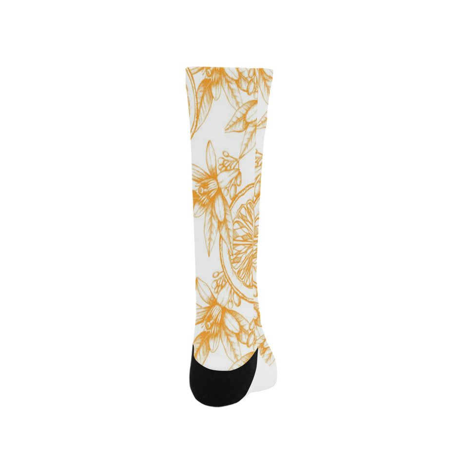 hand drawn orange fruit pattern Crew Socks