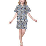 Skate Board Pattern Print Design 03 Kids' Boys' Girls' V-Neck Short Pajama Set