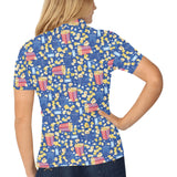 Popcorn Pattern Print Design 01 Women's All Over Print Polo Shirt