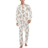 Hand drawn pizza pattern Men's Long Pajama Set