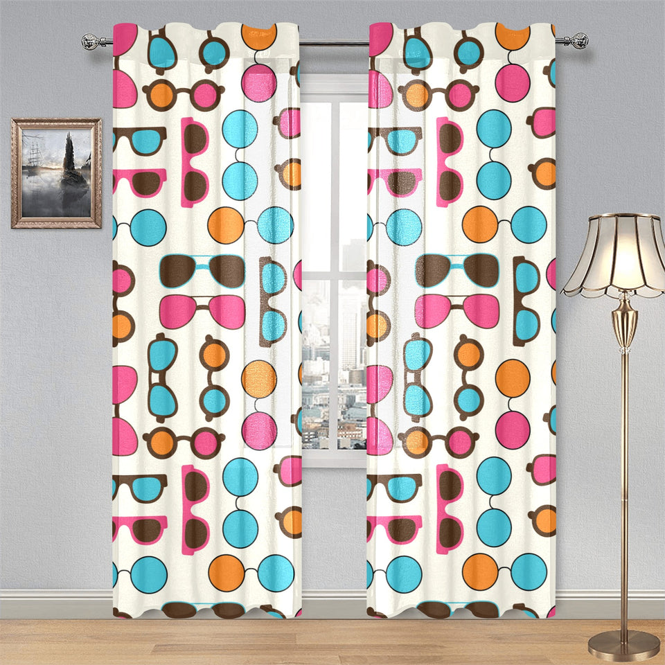 Sun Glasses Pattern Print Design 03 Gauze Curtain