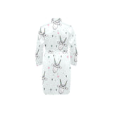 Cute goat design pattern Men's Long Sleeve Belted Night Robe