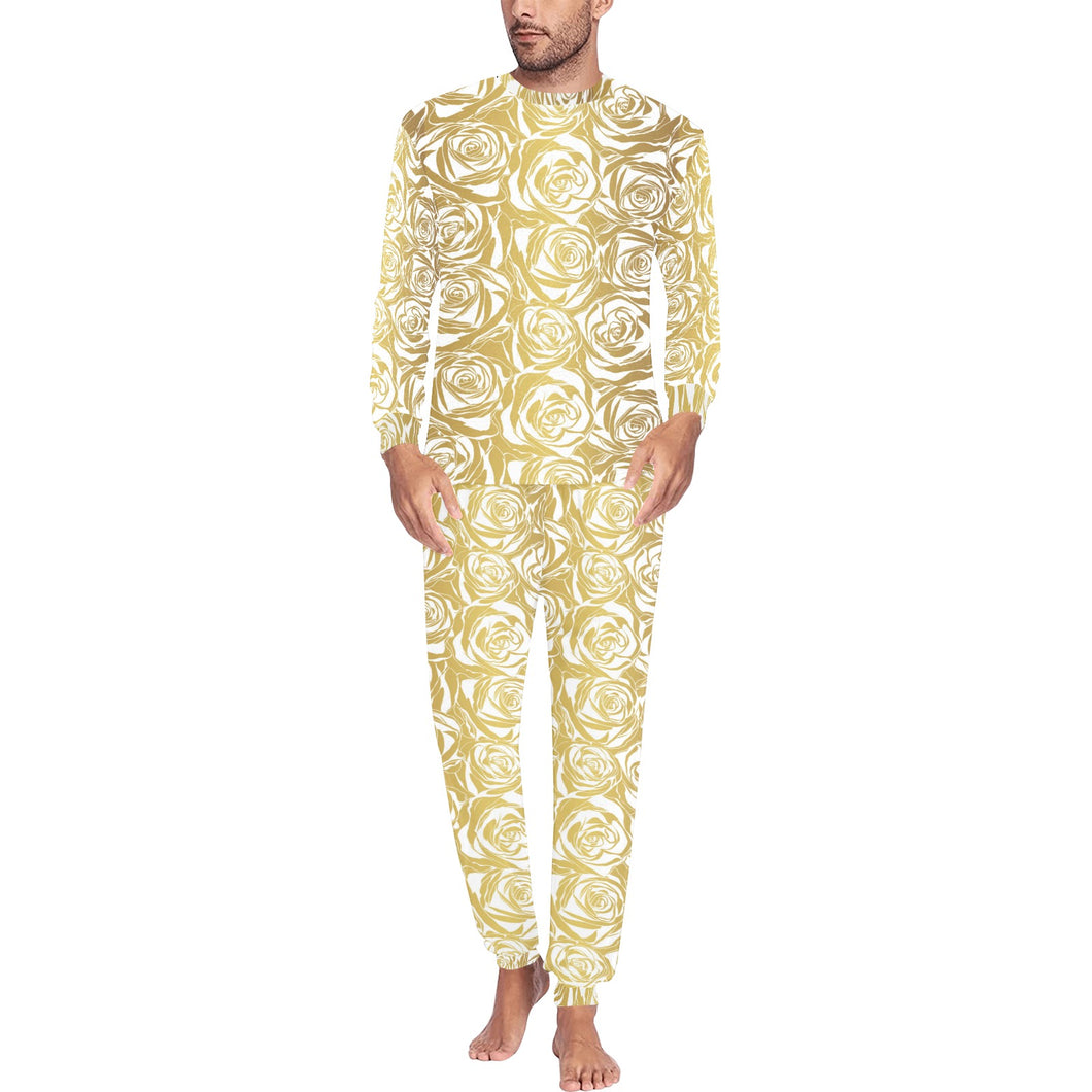 Rose Pattern Print Design 05 Men's All Over Print Pajama