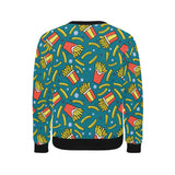 French fries red paper box pattern Men's Crew Neck Sweatshirt