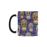 Sugar skull flower pattern Morphing Mug Heat Changing Mug