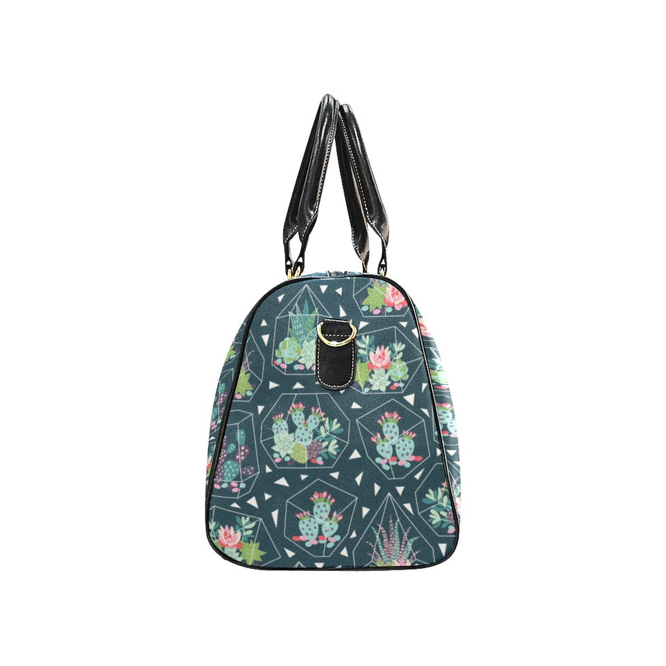 Cactus glass terrarium pattern Travel Bag